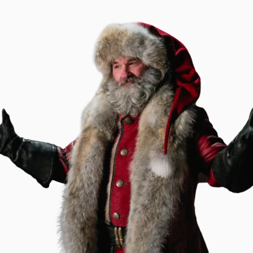 Christmas Chronicles Kurt Russell Santa Clause Leather Coat