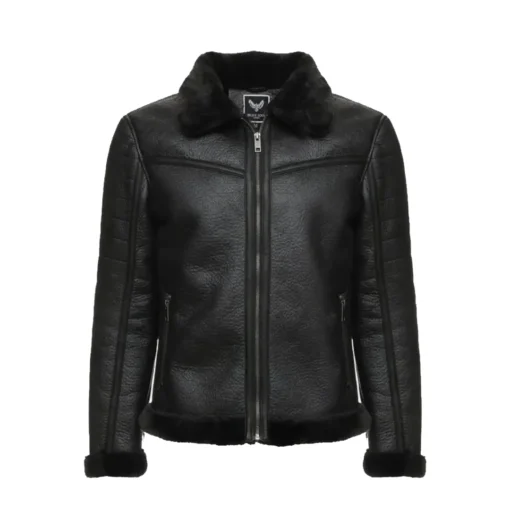 Brave Black Shearling Leather Jacket