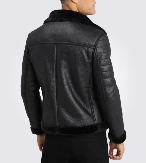 Brave Black Shearling Leather Jacket