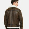 Mens Black Liner Shearling Leather Jacket
