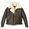 Mens Genuine Sheepskin B-3 Bomber Jacket
