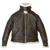 Mens Genuine Sheepskin B-3 Bomber Jacket