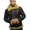Men’s Real Shearling Sheepskin Bomber Leather Jacket