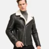 Moto Style Real Shearling Leather Jacket