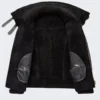 Oversized Black B3 Bomber Shearling Leather Jacket for Men