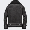 Oversized Black B3 Bomber Shearling Leather Jacket for Men
