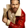 Ryan Reynolds Spirited Red Suede Leather Jacket