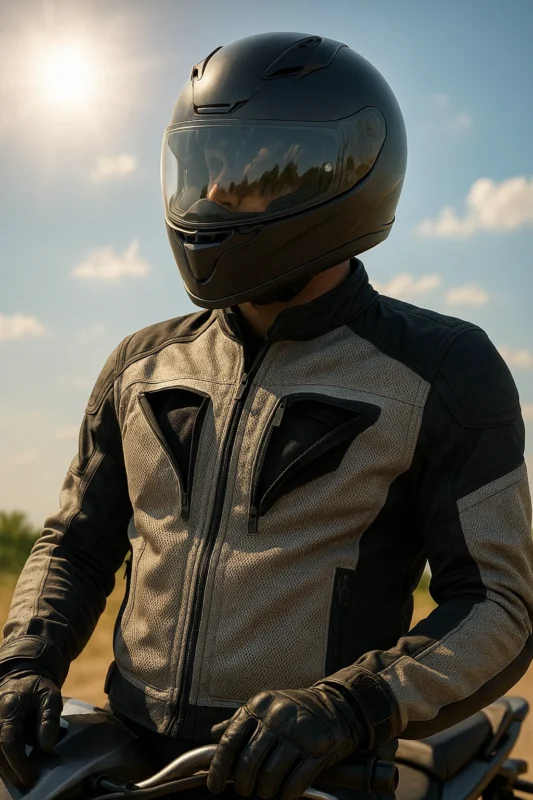 Mesh motorbike jacket accompanying light wind design for vacation rides