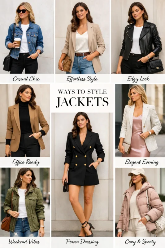 How to style jackets for women indifferent outfits