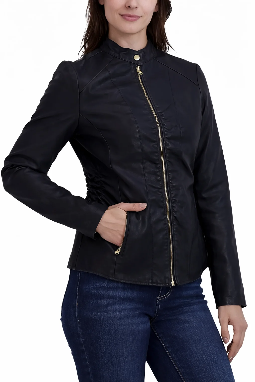 Baccini Leather Moto Jacket