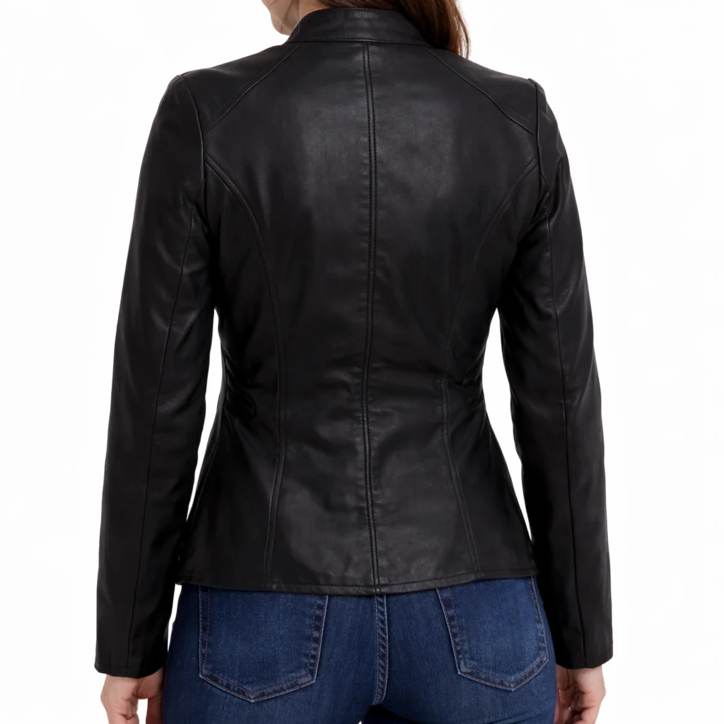 Baccini Leather Moto Jacket - Image 3