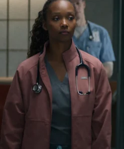 Brilliant Minds S02 Ashleigh LaThrop Pink Scrub Jacket