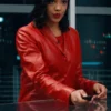 His and Hers S01 Tessa Thompson Red Leather Blazer