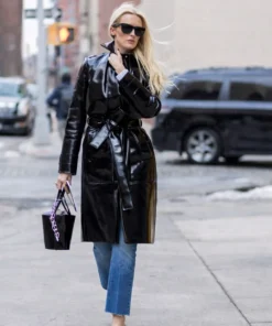 Kate Hudson Leather Coat