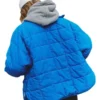 Law and Order S25 Thalia Young Blue Grid Puffer Jacket