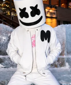 Marshmello White Bomber Jacket