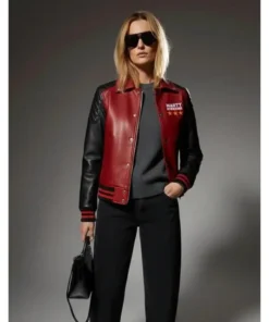 Marty Supreme Red Varsity Leather Jacket