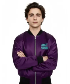 Marty Supreme Timothee Chalamet Purple Bomber Jacket