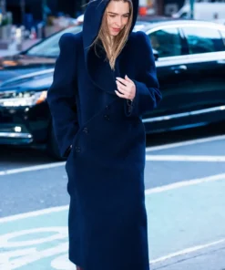 NYC 2026 Emilia Clarke Hooded Coat