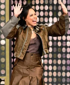 Tamron Hall Show Amirah Vann Oyeku Satin Bomber Jacket