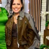Tamron Hall Show Amirah Vann Oyeku Satin Bomber Jacket