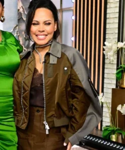 Tamron Hall Show Amirah Vann Oyeku Satin Bomber Jacket