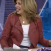 The Today Show Hoda Kotb Red Leather Jacket