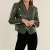 The Traitors US S04 Tiffany Mitchell Green Leather Jacket