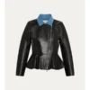 The View 2026 Ana Navarro Black Peplum Leather Jacket