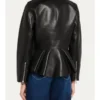 The View 2026 Ana Navarro Black Peplum Leather Jacket