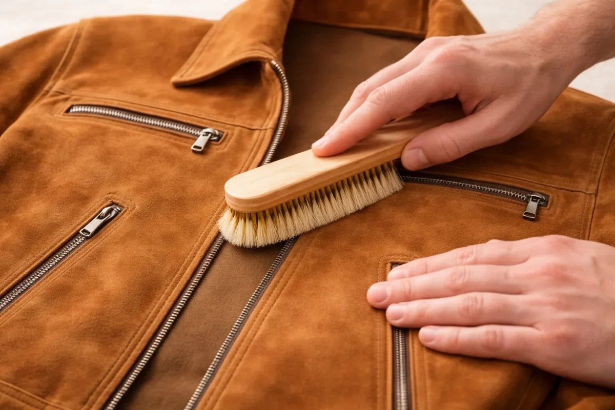 How to clean and care for Brad Pitt Cliff Booth suede jacket