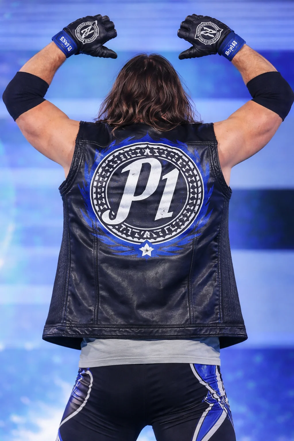 AJ Styles Royal Rumble 2026 Black Leather Vest