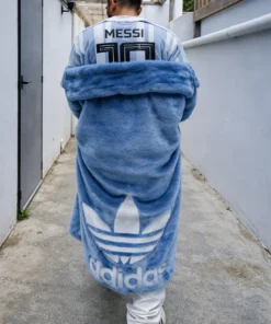 Bad Bunny Blue Shearling Coat