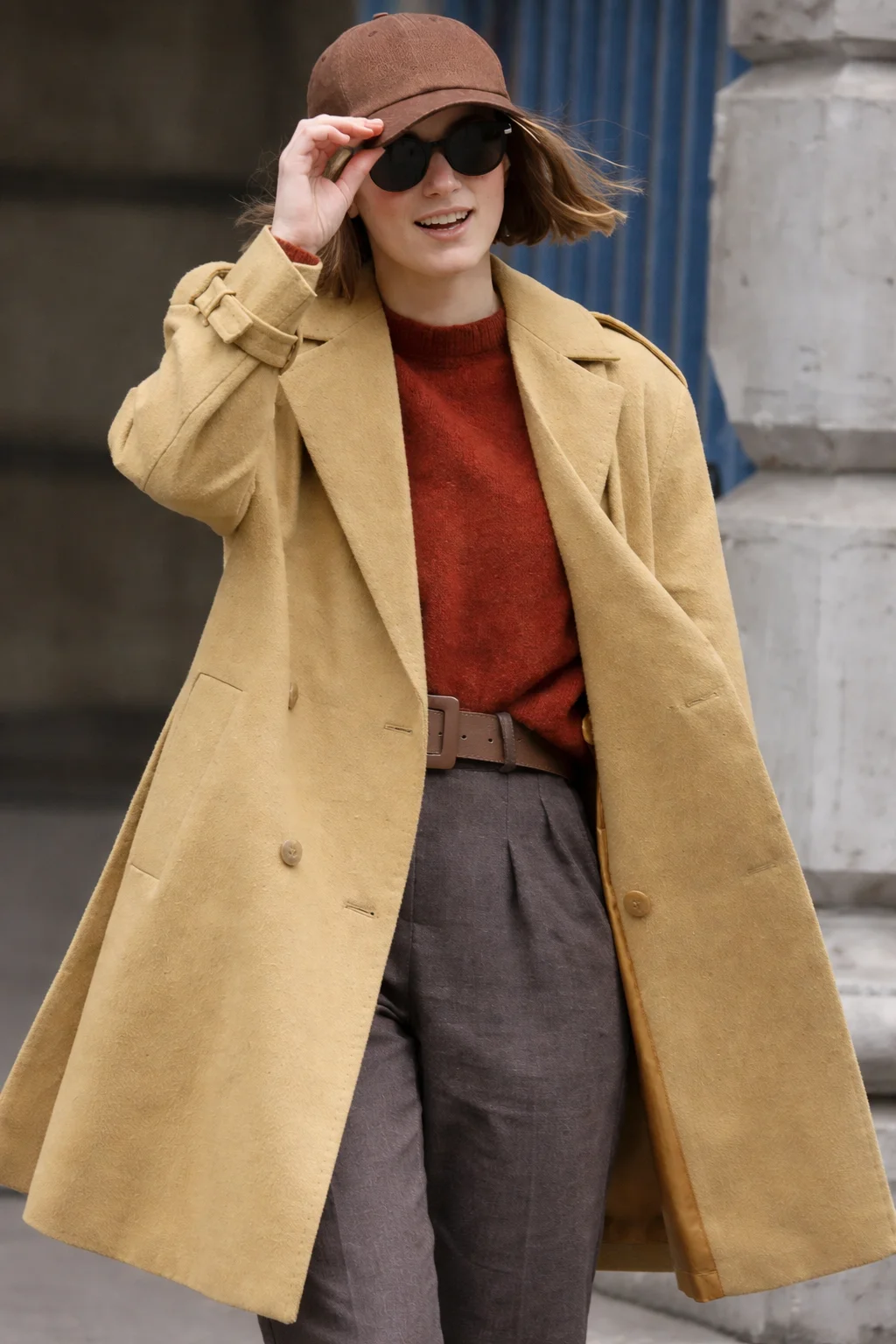 Black Doves 2026 Keira Knightley Brown Wool Coat