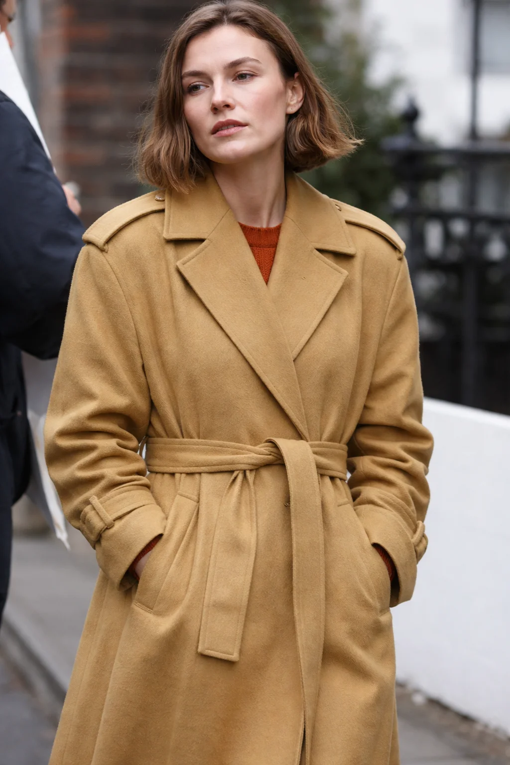 Black Doves 2026 Keira Knightley Brown Wool Coat