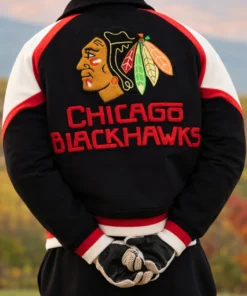 Chicago Blackhawks Centennial Season Varsity Jacket
