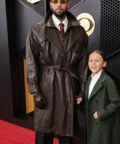 Chris Brown 68th GRAMMY Awards Leather Coat