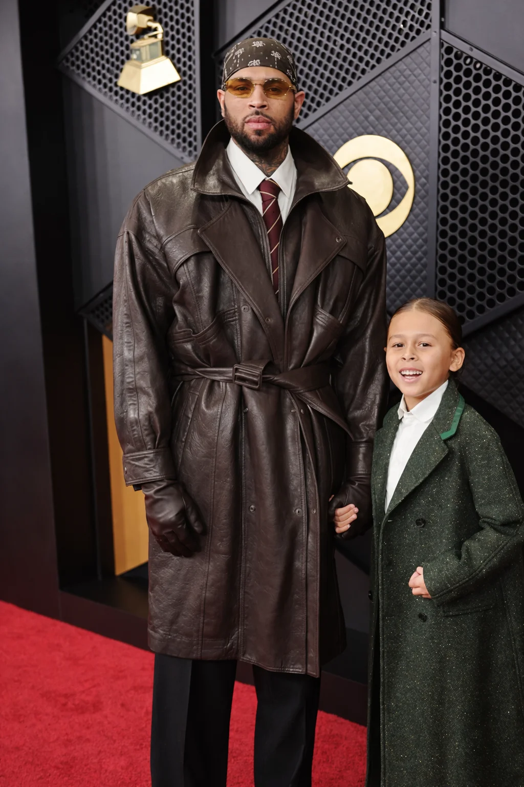 Chris Brown 68th GRAMMY Awards Leather Coat