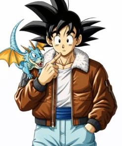 Dragon Ball Goku Brown Leather Jacket