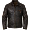 FW 2026 Jeremy Dufrene Brown Leather Jacket