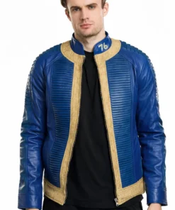 Fallout Vault Dweller Blue Leather Jacket