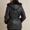 Genevieve Black Leather Faux Shearling Jacket