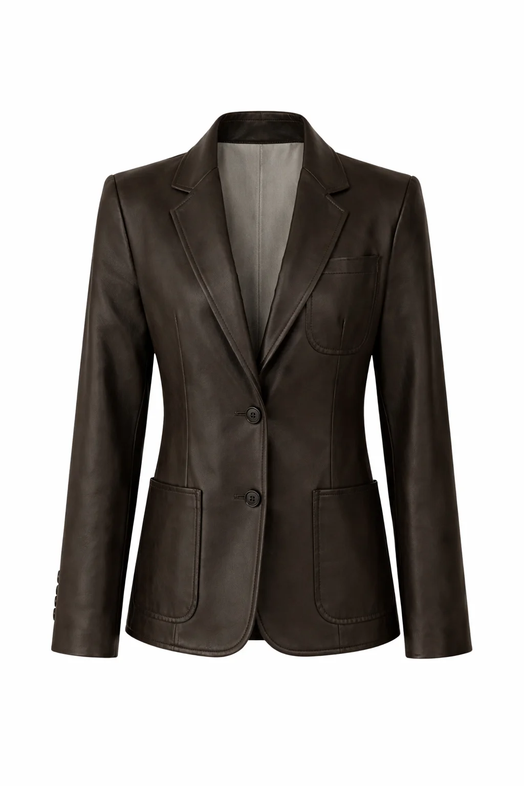 Isabel May Scream 7 Brown Leather Blazer