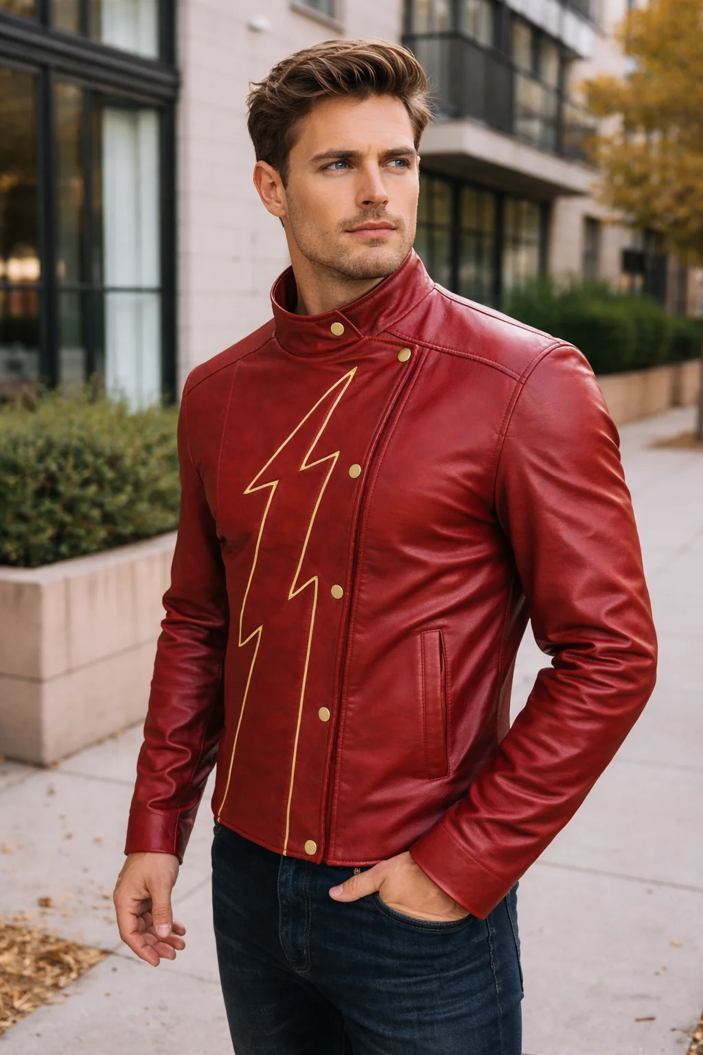 Jay Garrick Flash Leather Jacket
