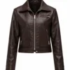 Komiser Pinar Esen Underground Brown Leather Jacket