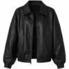 Madison Beer Black Leather Jacket
