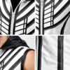 Men’s Black & White Hooded Leather Vest