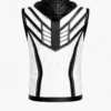 Men’s Black & White Hooded Leather Vest
