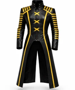 Men’s Steampunk Long Leather Coat