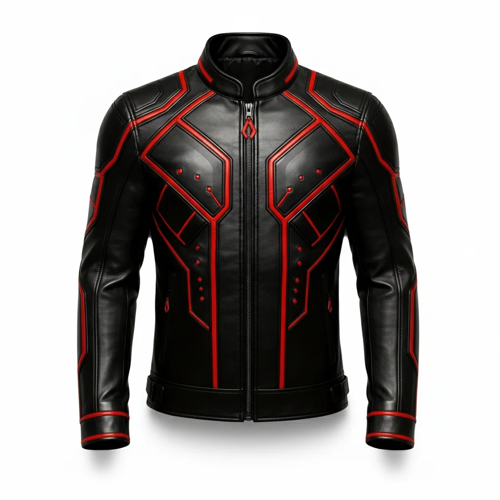 Men's Tron Ares Inspired Leather Jacket – Cyberpunk Jacket